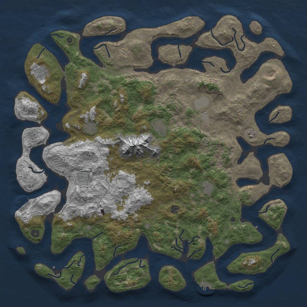 Rust Map: Procedural Map, Size: 5500, Seed: 46446466, 19 Monuments
