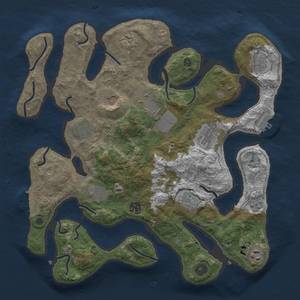 Thumbnail Rust Map: Procedural Map, Size: 3700, Seed: 256262095, 19 Monuments