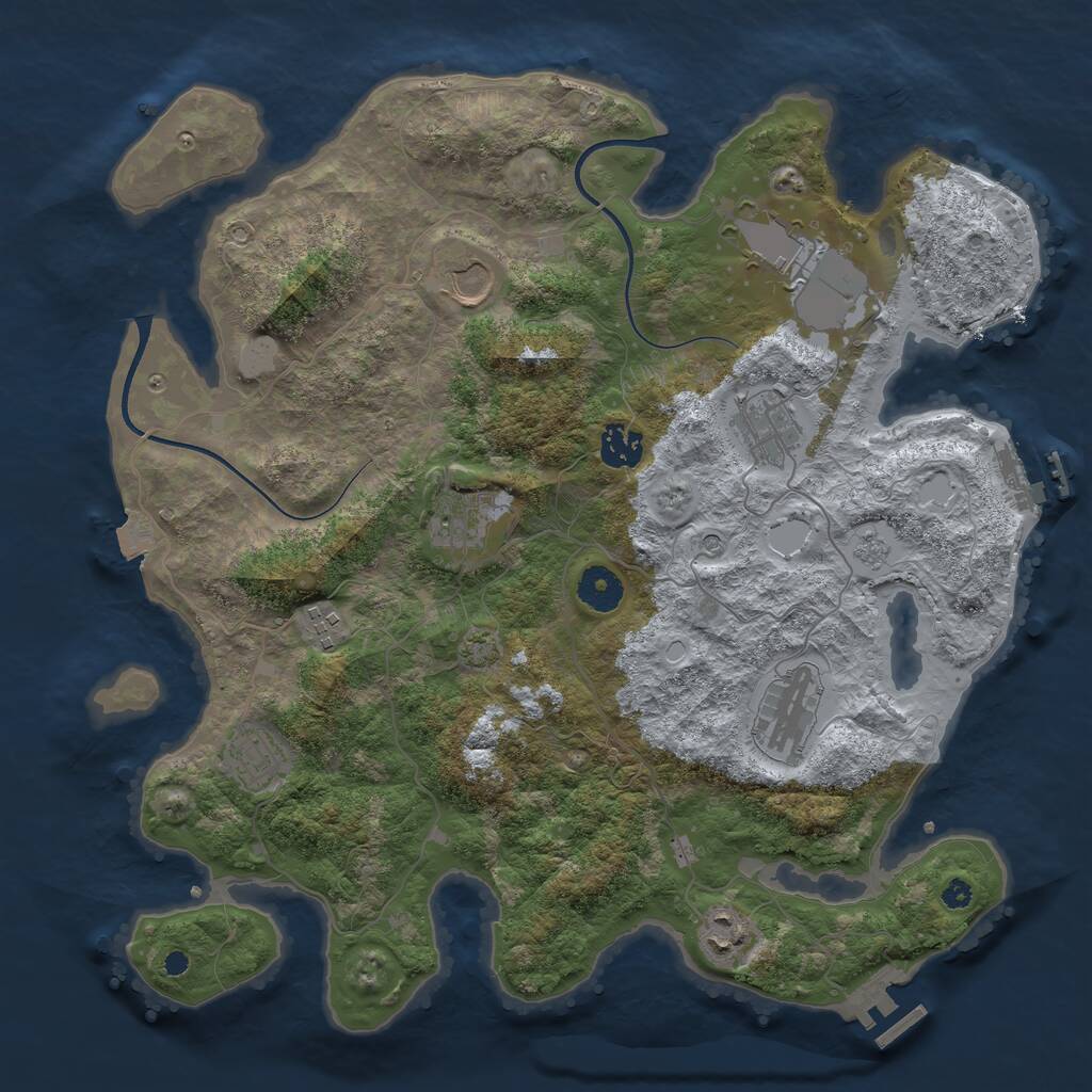 Rust Map: Procedural Map, Size: 3700, Seed: 978841938, 15 Monuments