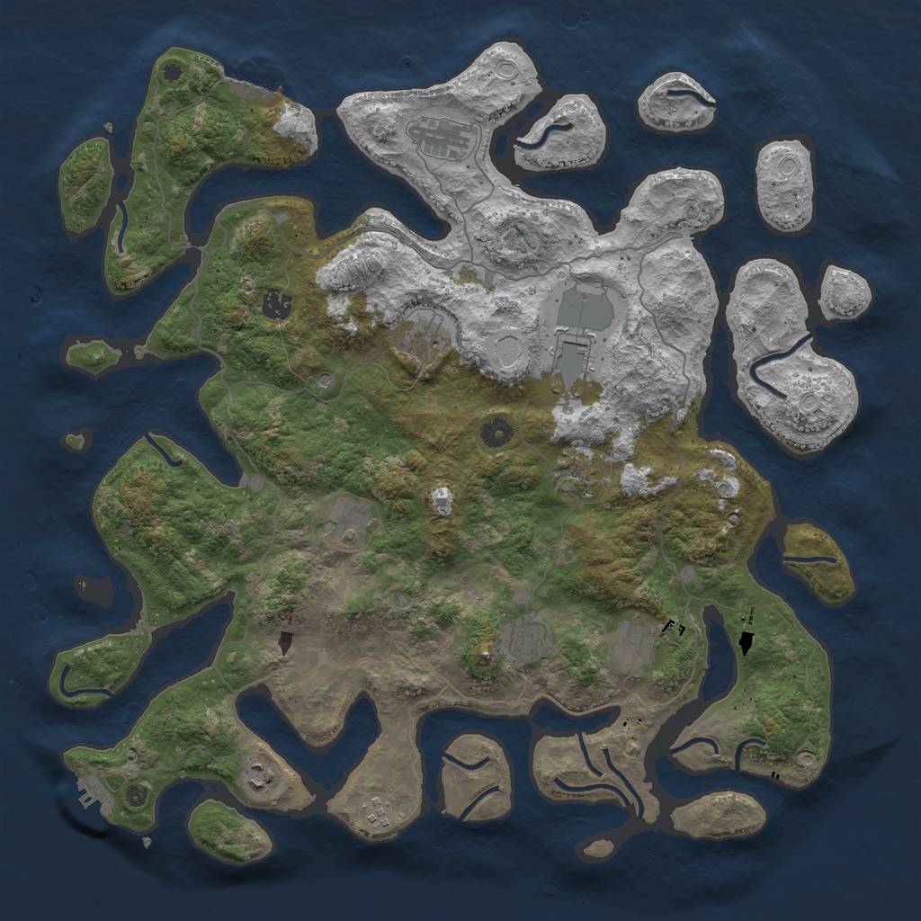 Rust Map: Procedural Map, Size: 4500, Seed: 90987, 18 Monuments