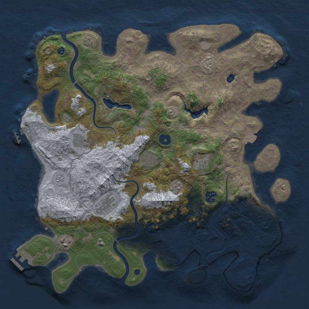 Rust Map: Procedural Map, Size: 4000, Seed: 194973903, 13 Monuments