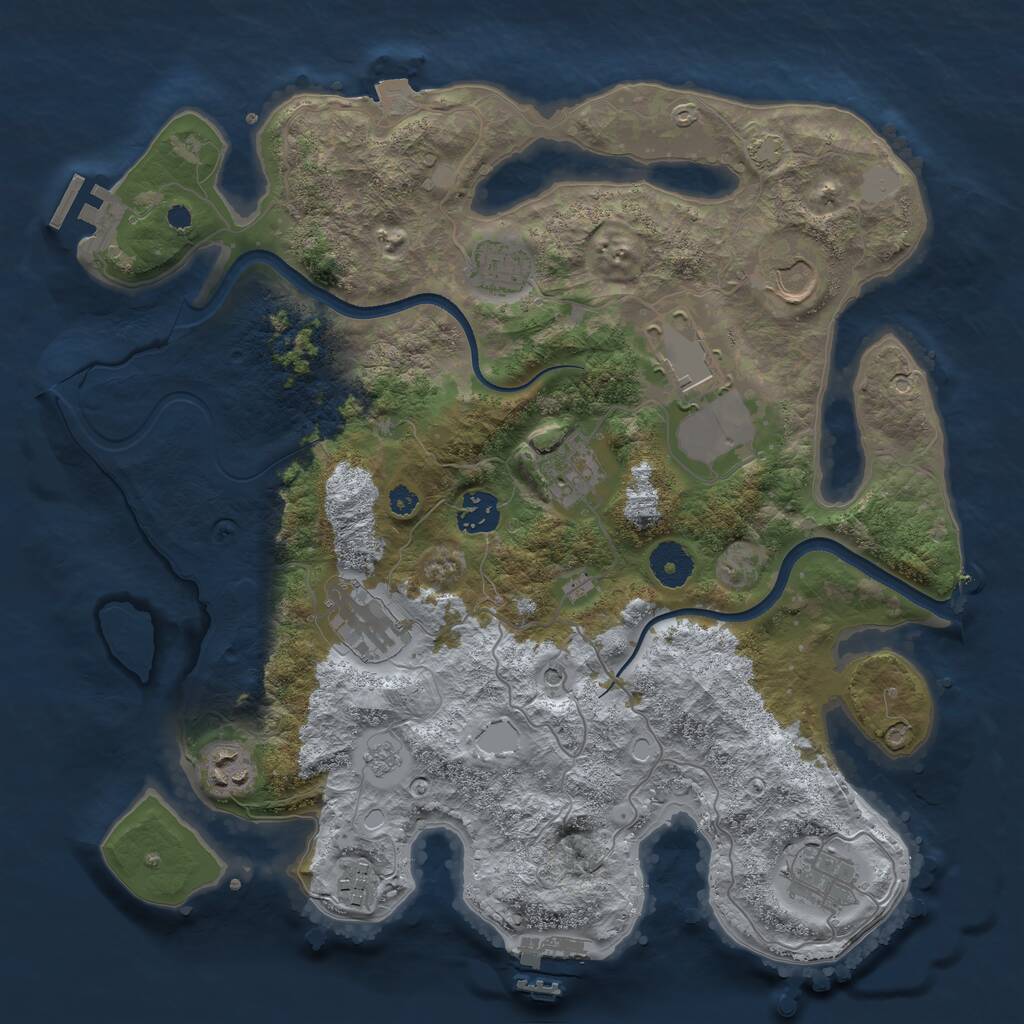 Rust Map: Procedural Map, Size: 3552, Seed: 29764255, 15 Monuments