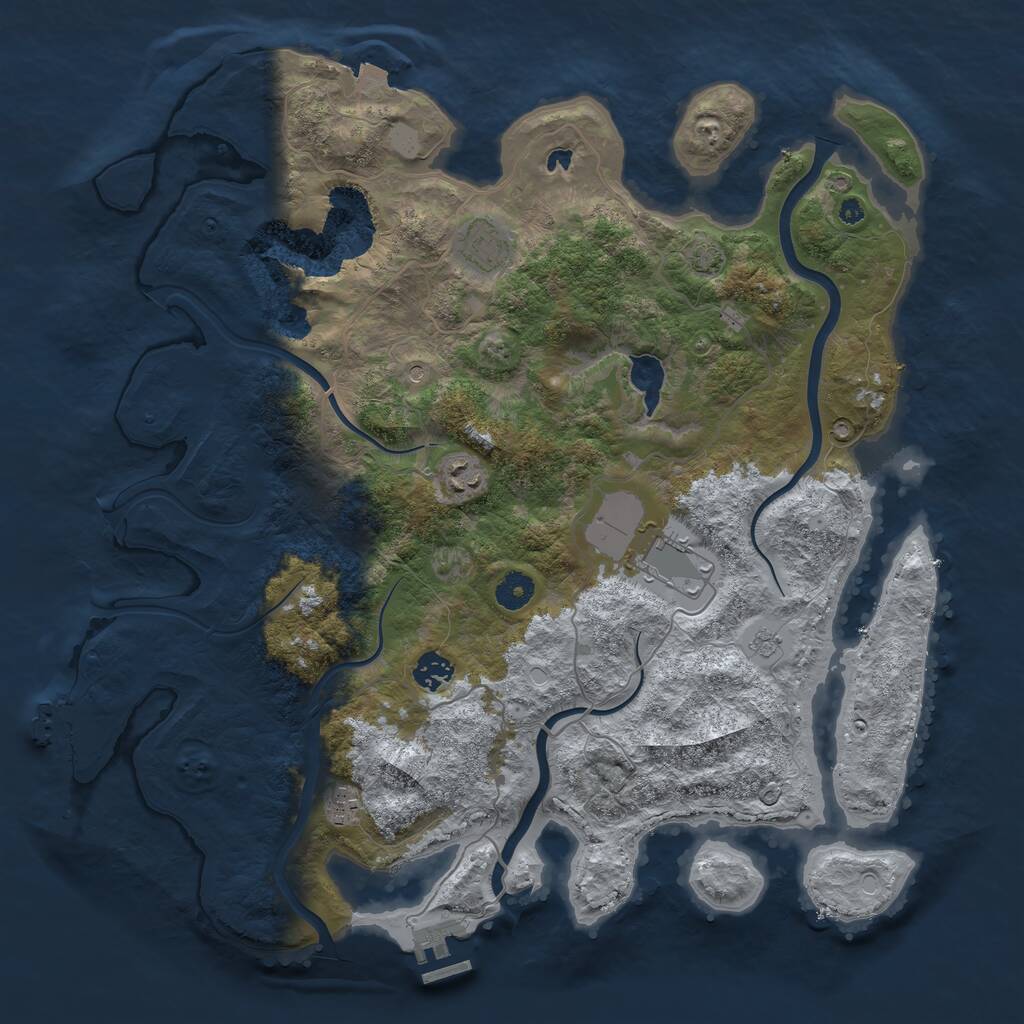 Rust Map: Procedural Map, Size: 4100, Seed: 13, 11 Monuments