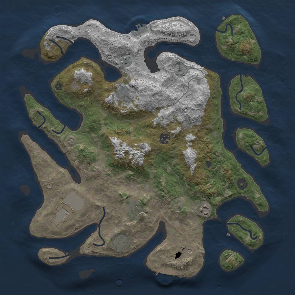 Rust Map: Procedural Map, Size: 4000, Seed: 798164, 15 Monuments