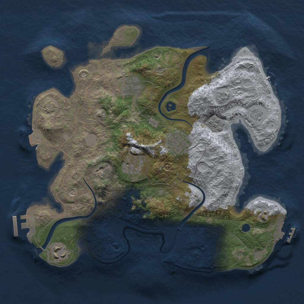 Rust Map: Procedural Map, Size: 3000, Seed: 1341039269, 11 Monuments