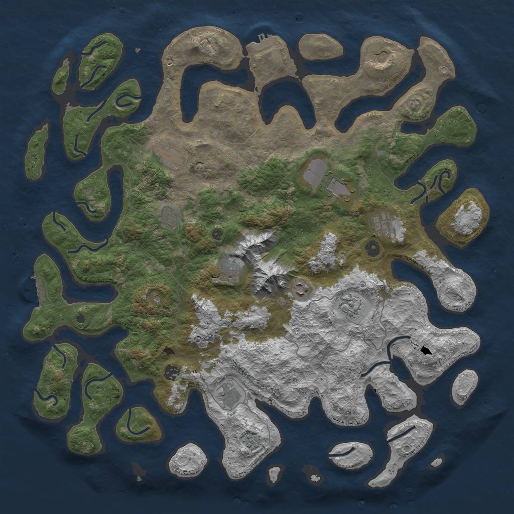 Rust Map: Procedural Map, Size: 5000, Seed: 39627952, 19 Monuments
