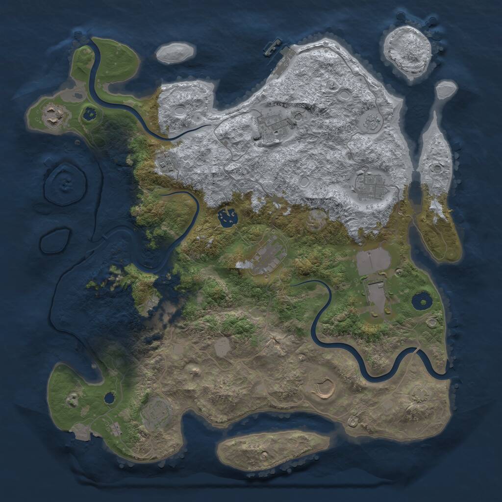 Rust Map: Procedural Map, Size: 3850, Seed: 259889400, 15 Monuments