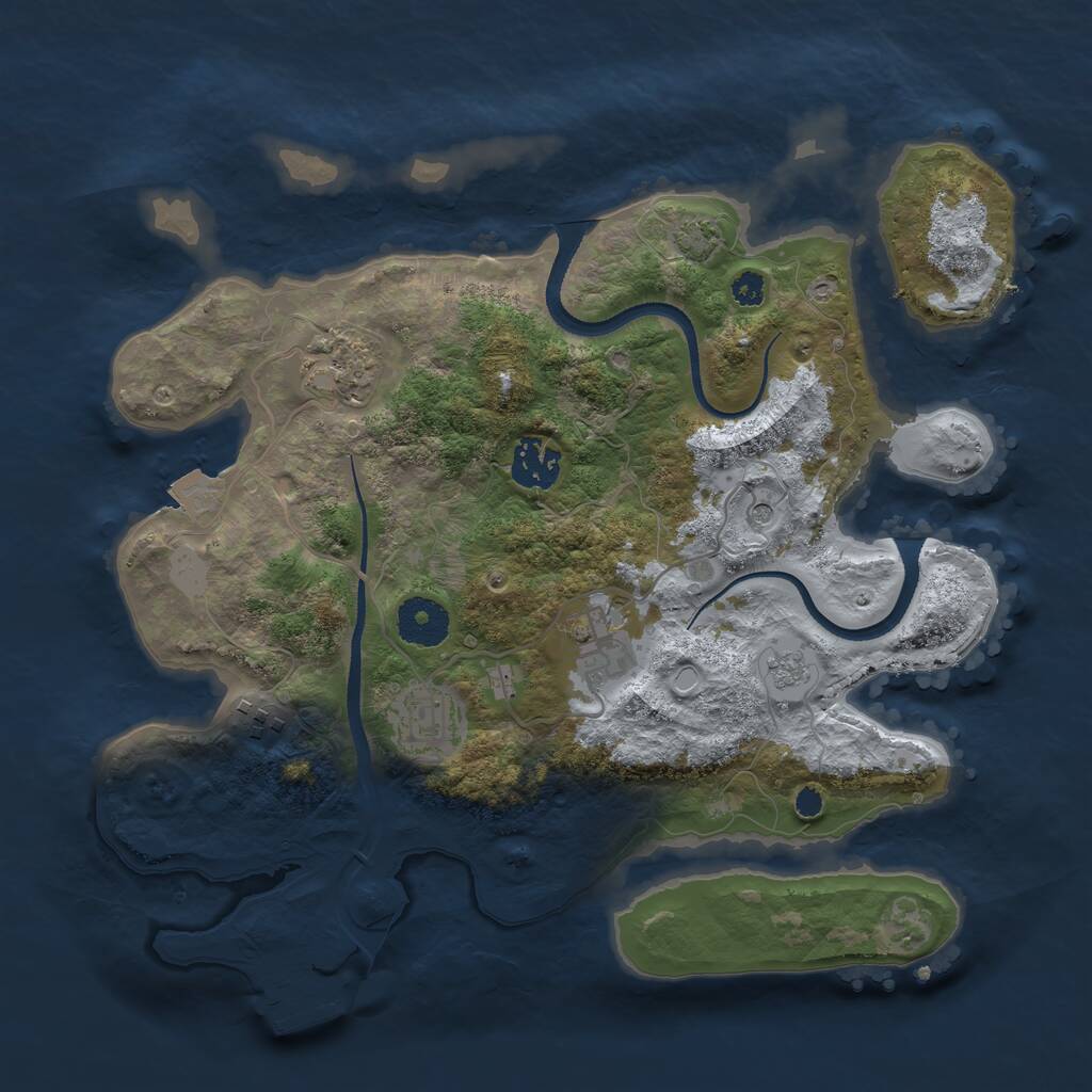 Rust Map: Procedural Map, Size: 3250, Seed: 95585643, 10 Monuments