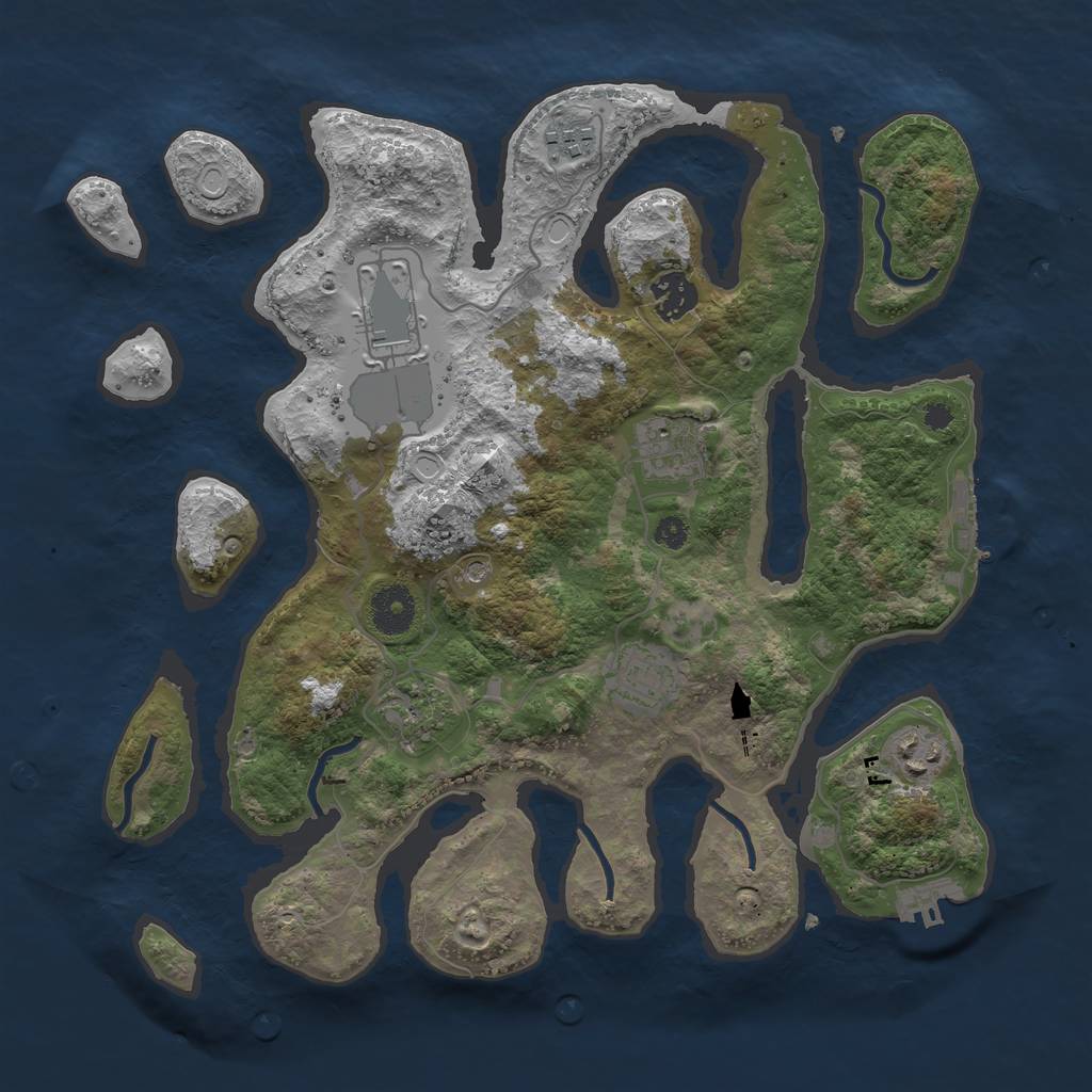 Rust Map: Procedural Map, Size: 3500, Seed: 186501400, 15 Monuments