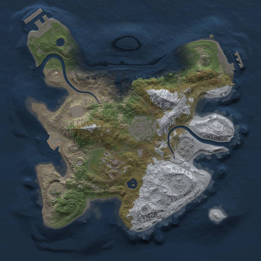 Rust Map: Procedural Map, Size: 2500, Seed: 98732, 9 Monuments