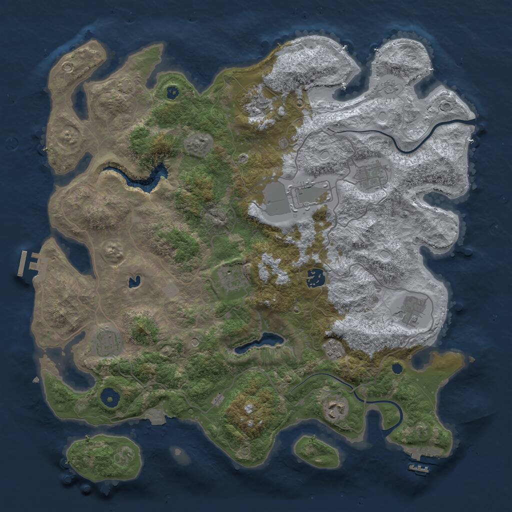 Rust Map: Procedural Map, Size: 4000, Seed: 48122450, 15 Monuments