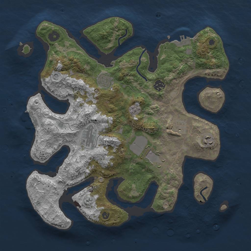 Rust Map: Procedural Map, Size: 3500, Seed: 1976574500, 15 Monuments