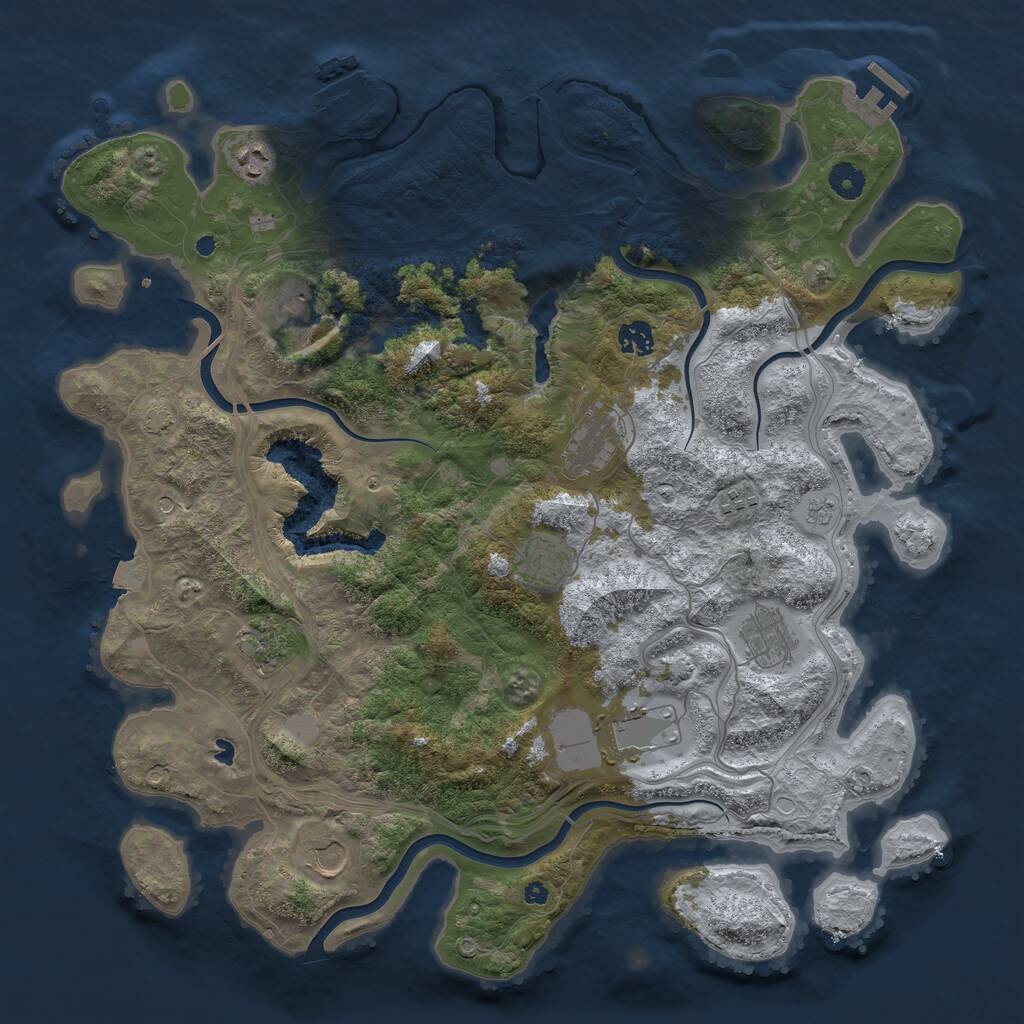 Rust Map: Procedural Map, Size: 4250, Seed: 95573116, 16 Monuments