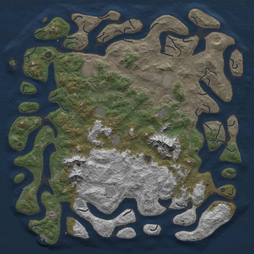 Rust Map: Procedural Map, Size: 6000, Seed: 859162, 19 Monuments