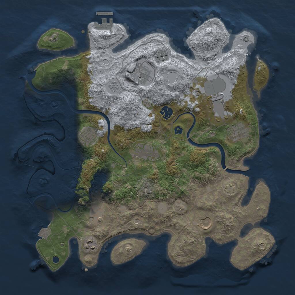 Rust Map: Procedural Map, Size: 3600, Seed: 106145826, 15 Monuments