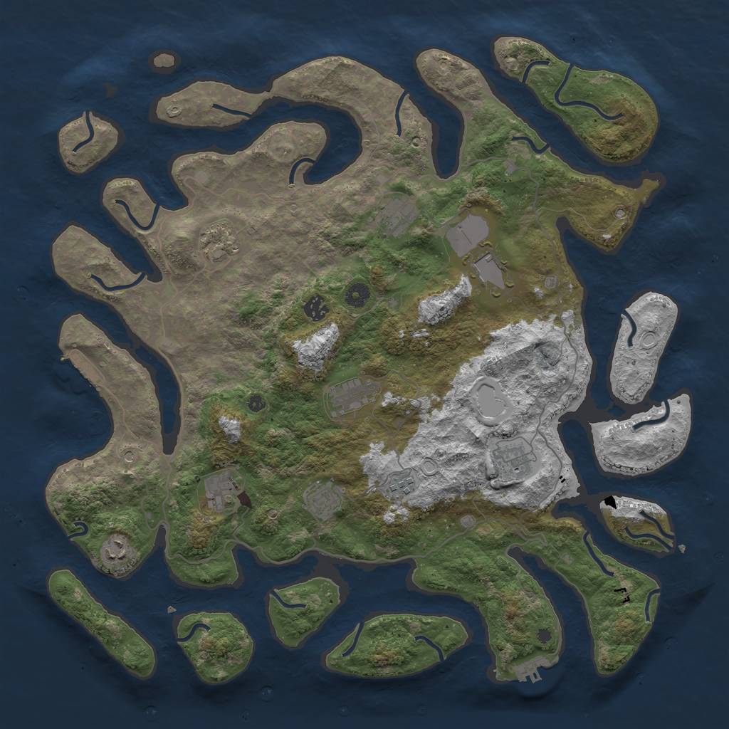 Rust Map: Procedural Map, Size: 4500, Seed: 329201965, 18 Monuments