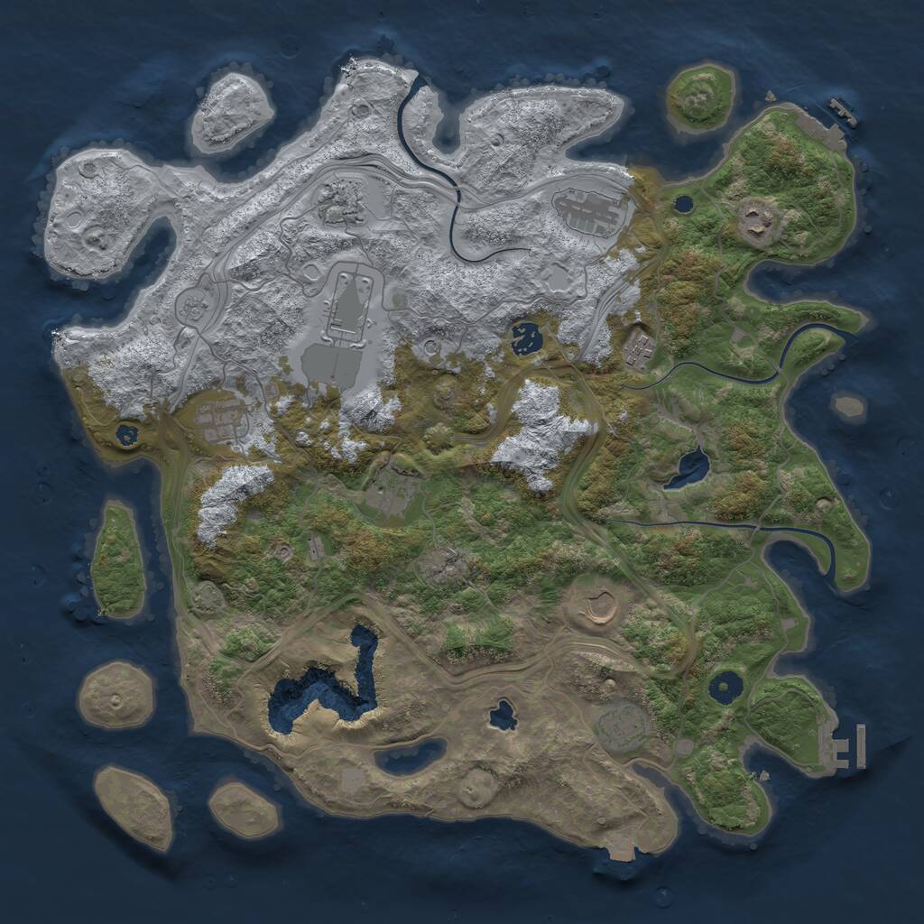 Rust Map: Procedural Map, Size: 4250, Seed: 740703364, 16 Monuments