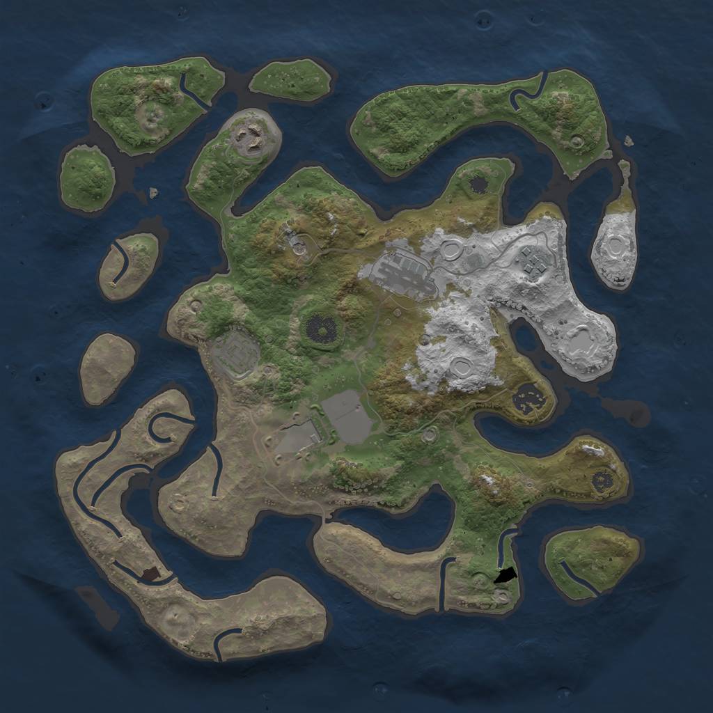 Rust Map: Procedural Map, Size: 3500, Seed: 2655528, 12 Monuments