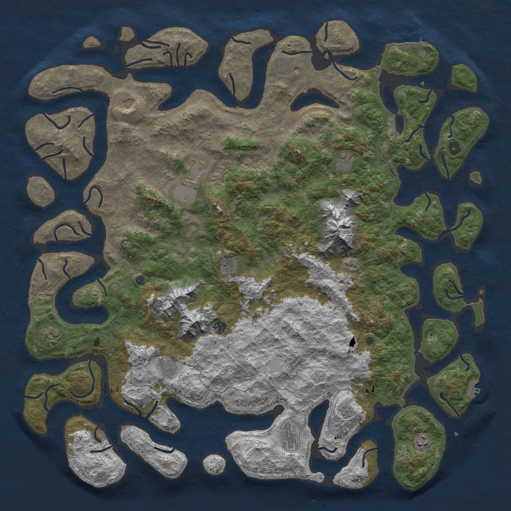 Rust Map: Procedural Map, Size: 6000, Seed: 547686744, 19 Monuments