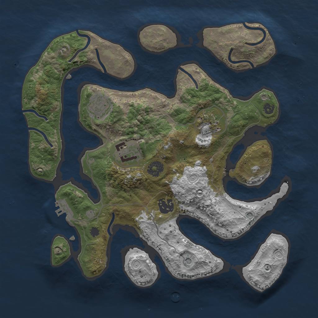 Rust Map: Procedural Map, Size: 3000, Seed: 101698237, 11 Monuments