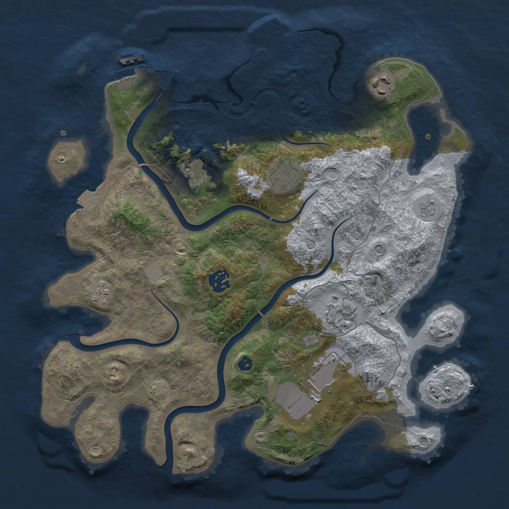 Rust Map: Procedural Map, Size: 3500, Seed: 756956478, 13 Monuments
