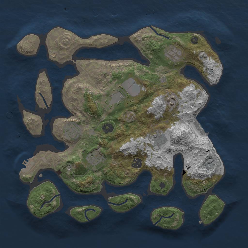 Rust Map: Procedural Map, Size: 3500, Seed: 348908414, 15 Monuments