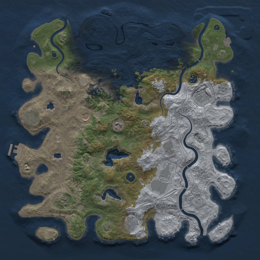 Rust Map: Procedural Map, Size: 4500, Seed: 174796773, 16 Monuments