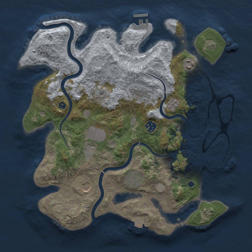 Rust Map: Procedural Map, Size: 3500, Seed: 6787618, 13 Monuments