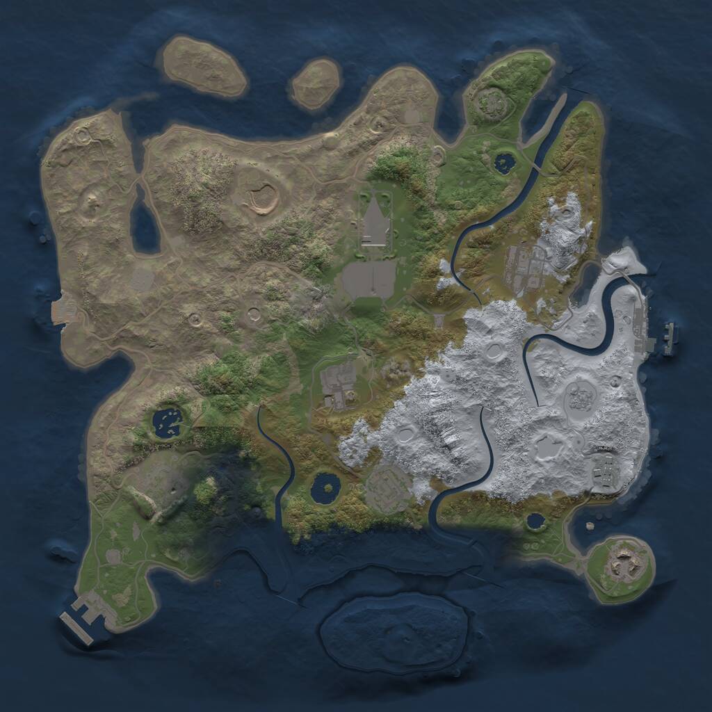 Rust Map: Procedural Map, Size: 3500, Seed: 2000571395, 15 Monuments