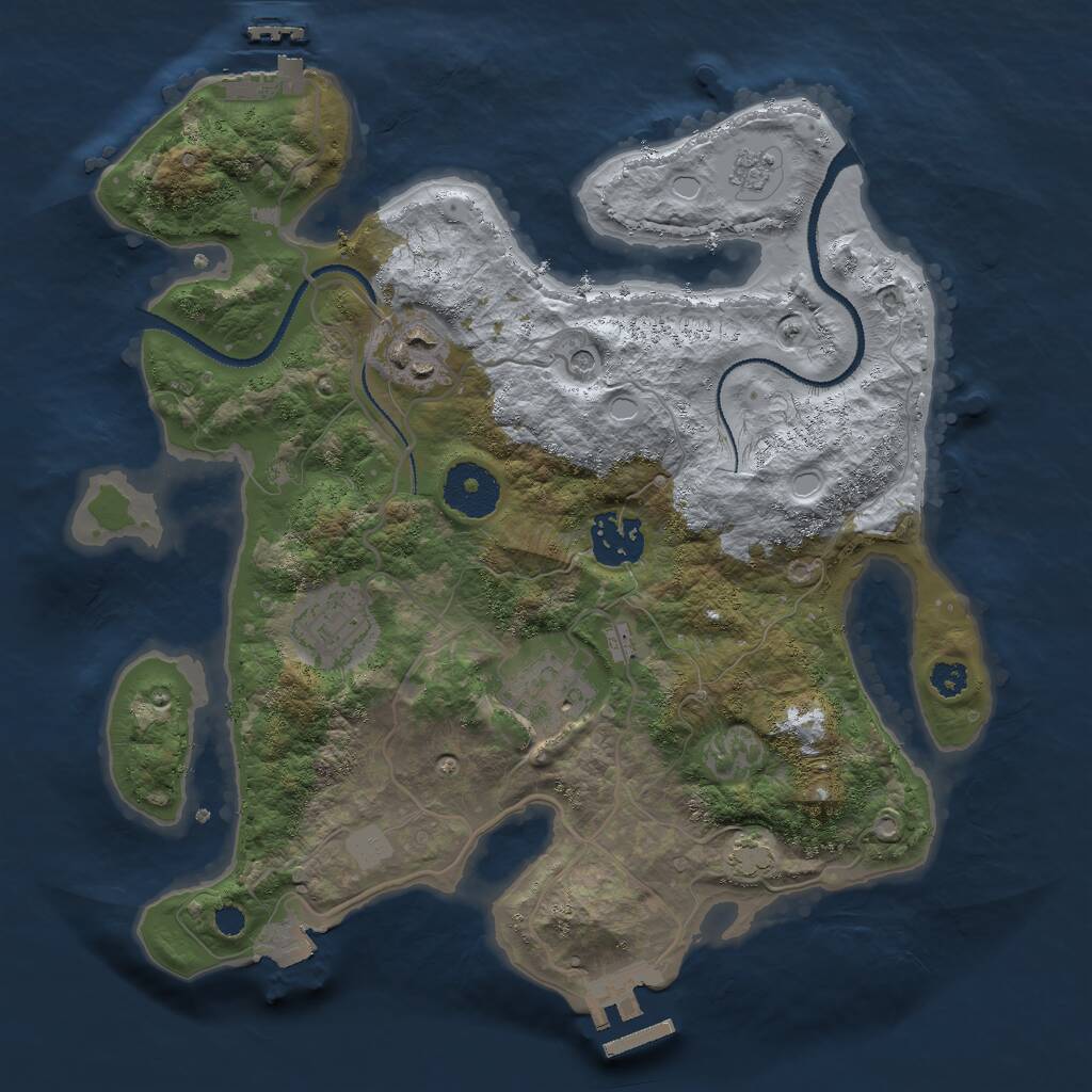 Rust Map: Procedural Map, Size: 3000, Seed: 1902739371, 10 Monuments