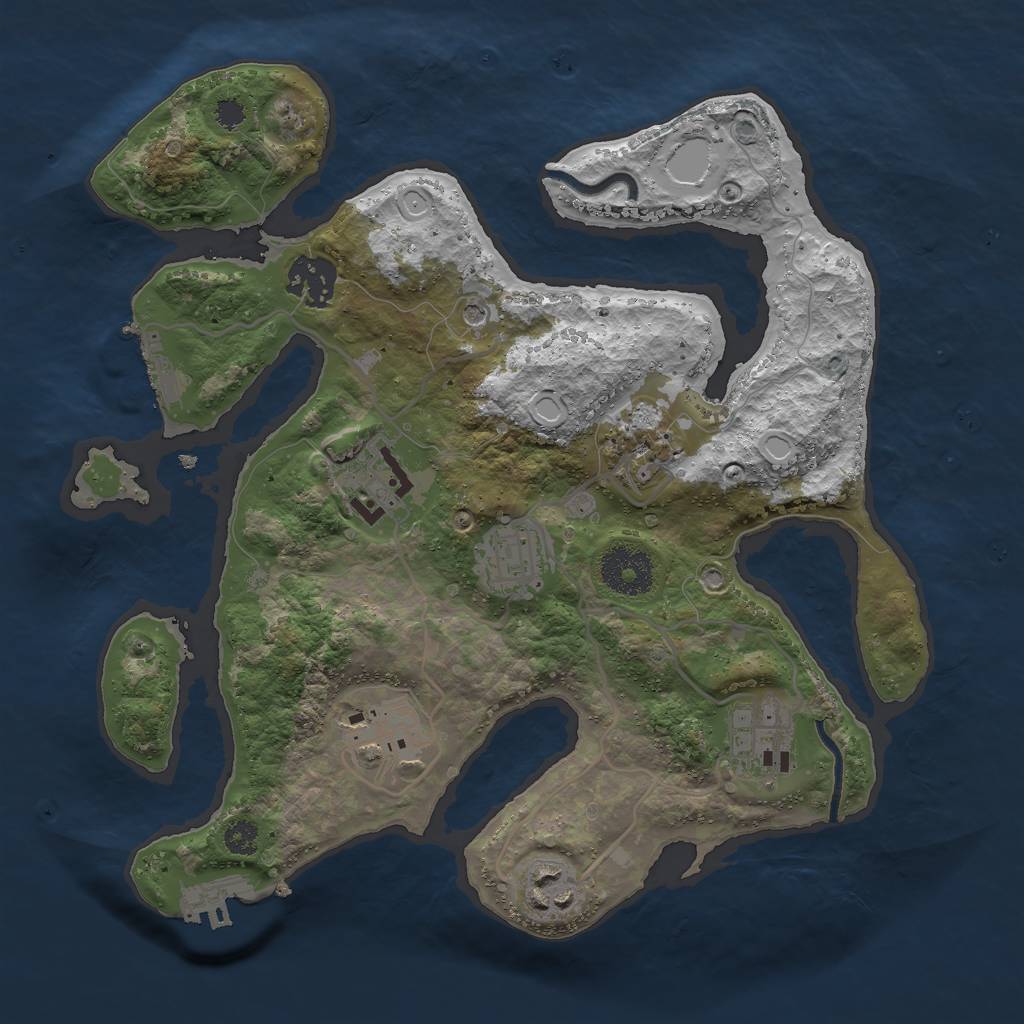 Rust Map: Procedural Map, Size: 3000, Seed: 1902739371, 15 Monuments