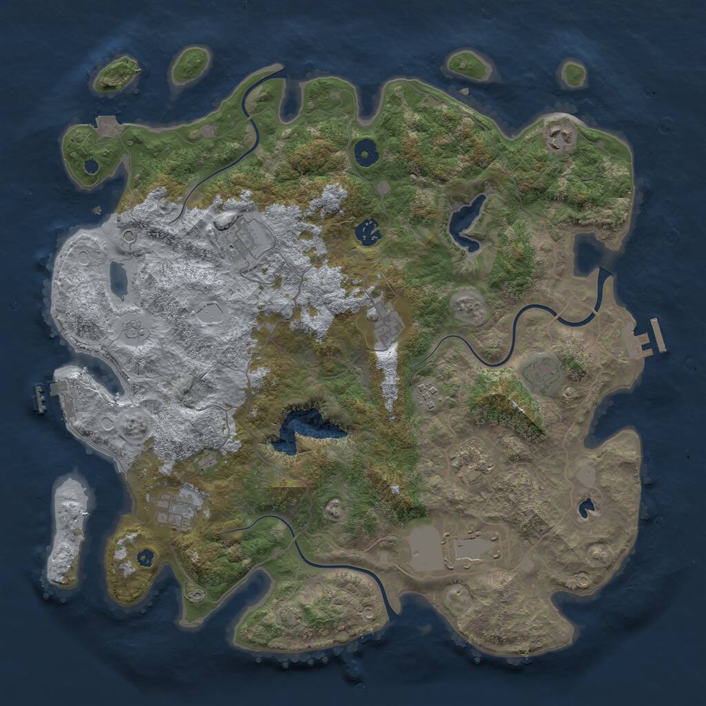Rust Map: Procedural Map, Size: 4096, Seed: 1994, 15 Monuments
