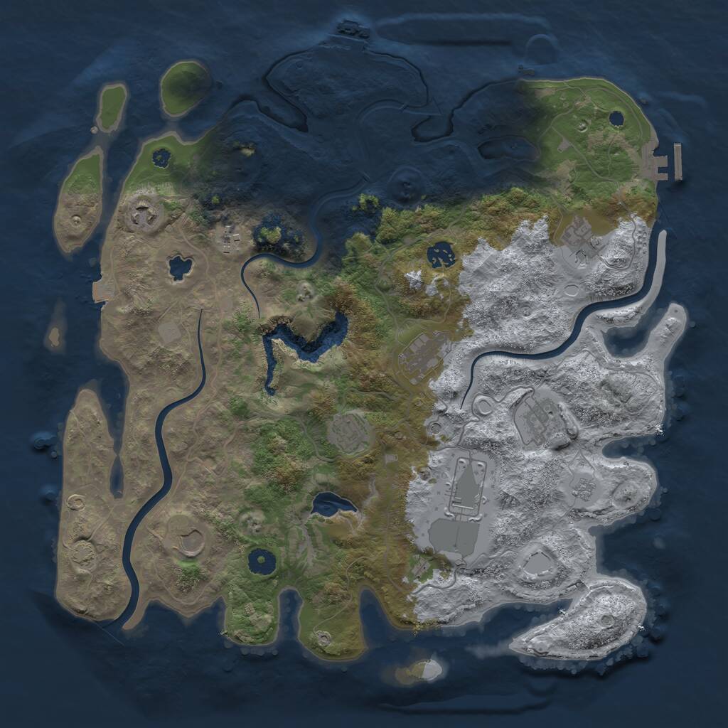 Rust Map: Procedural Map, Size: 4000, Seed: 111234, 15 Monuments