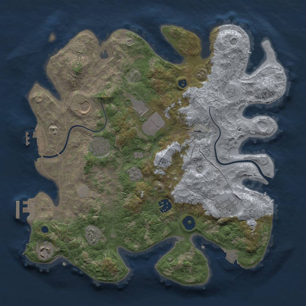 Rust Map: Procedural Map, Size: 3500, Seed: 146951851, 13 Monuments