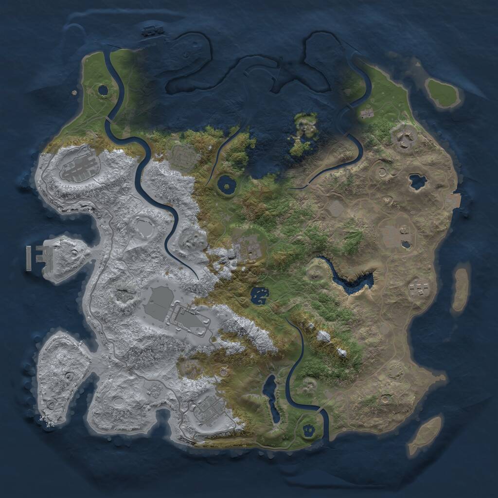 Rust Map: Procedural Map, Size: 4000, Seed: 606854, 15 Monuments
