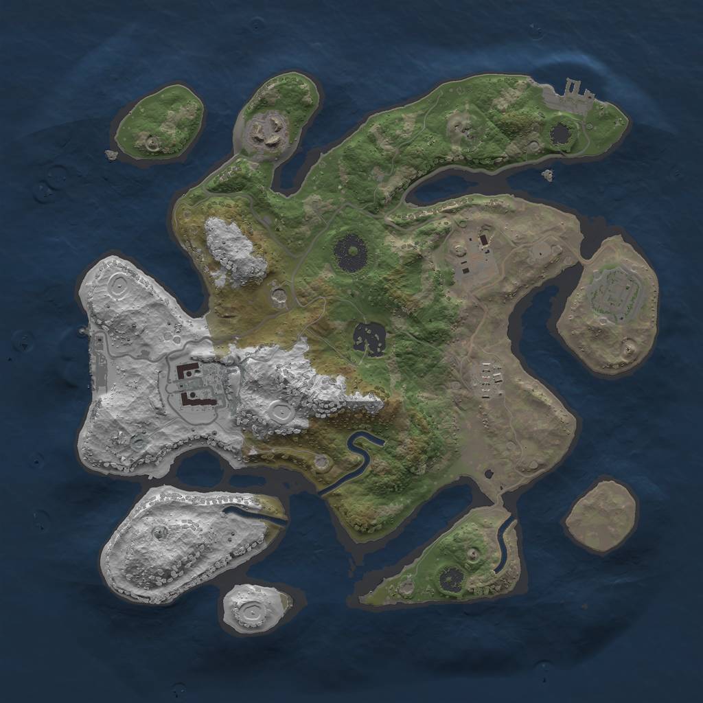 Rust Map: Procedural Map, Size: 3000, Seed: 182339194, 14 Monuments