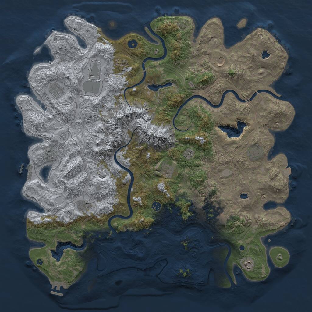 Rust Map: Procedural Map, Size: 5000, Seed: 19409049, 17 Monuments