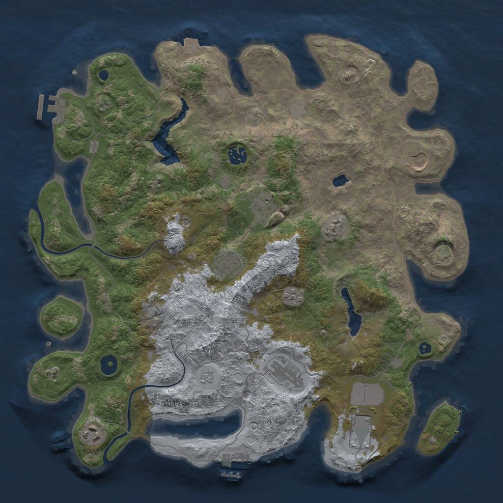 Rust Map: Procedural Map, Size: 4000, Seed: 315798, 14 Monuments