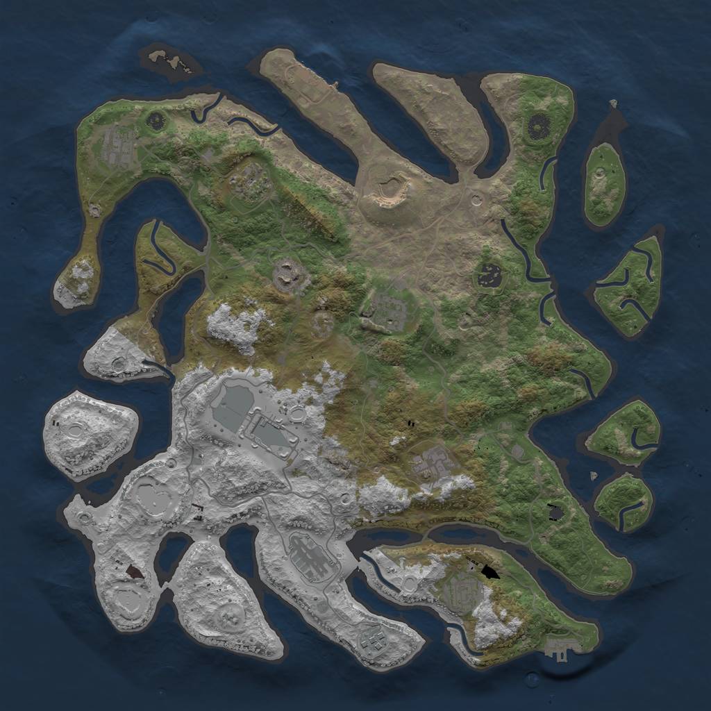 Rust Map: Procedural Map, Size: 4250, Seed: 23544, 19 Monuments
