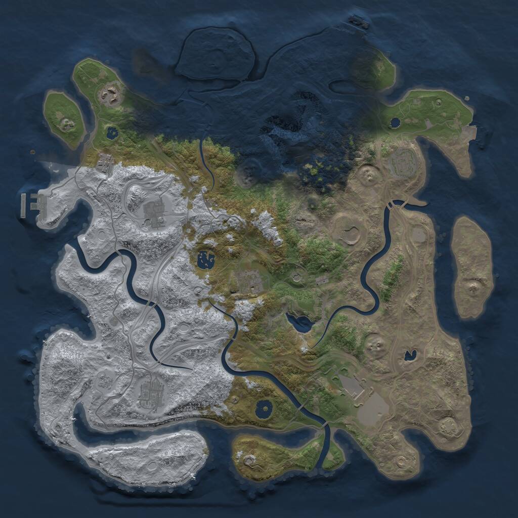 Rust Map: Procedural Map, Size: 4250, Seed: 101217000, 15 Monuments