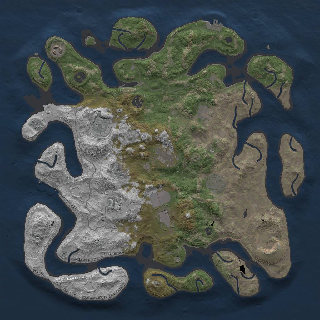Rust Map: Procedural Map, Size: 4250, Seed: 101217000, 18 Monuments