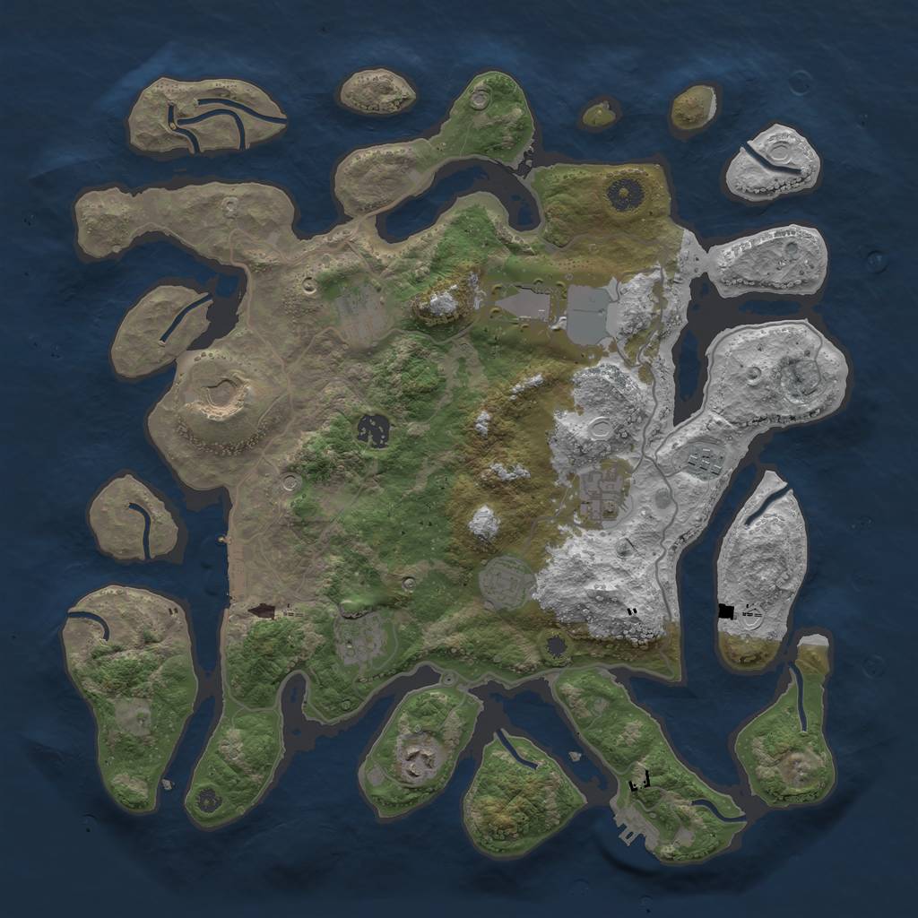 Rust Map: Procedural Map, Size: 4000, Seed: 409637, 17 Monuments