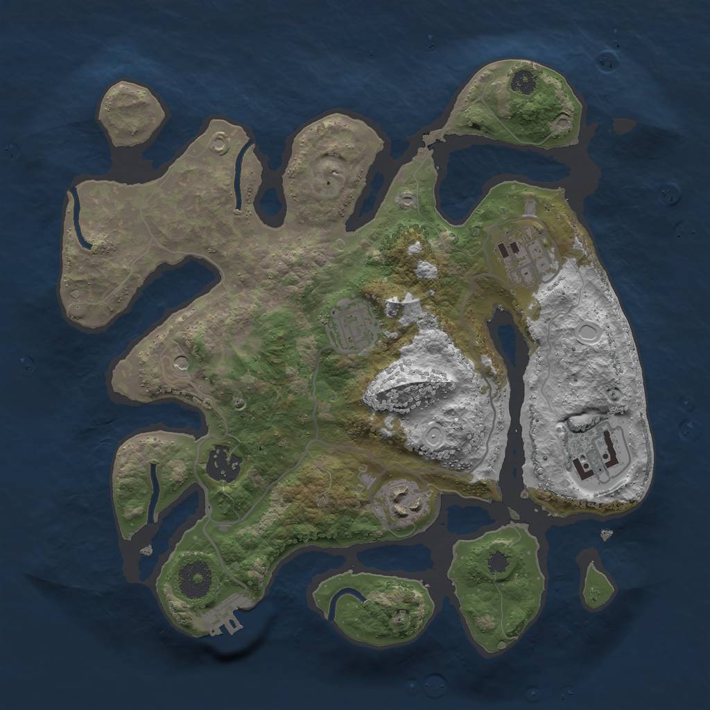 Rust Map: Procedural Map, Size: 3000, Seed: 1661786762, 12 Monuments