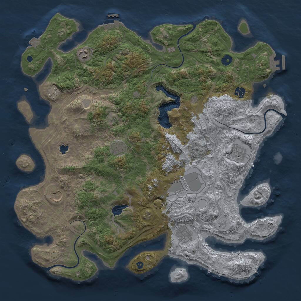 Rust Map: Procedural Map, Size: 4250, Seed: 19961209, 14 Monuments
