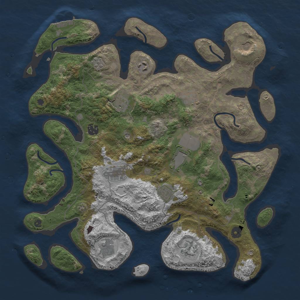 Rust Map: Procedural Map, Size: 4000, Seed: 426169, 18 Monuments