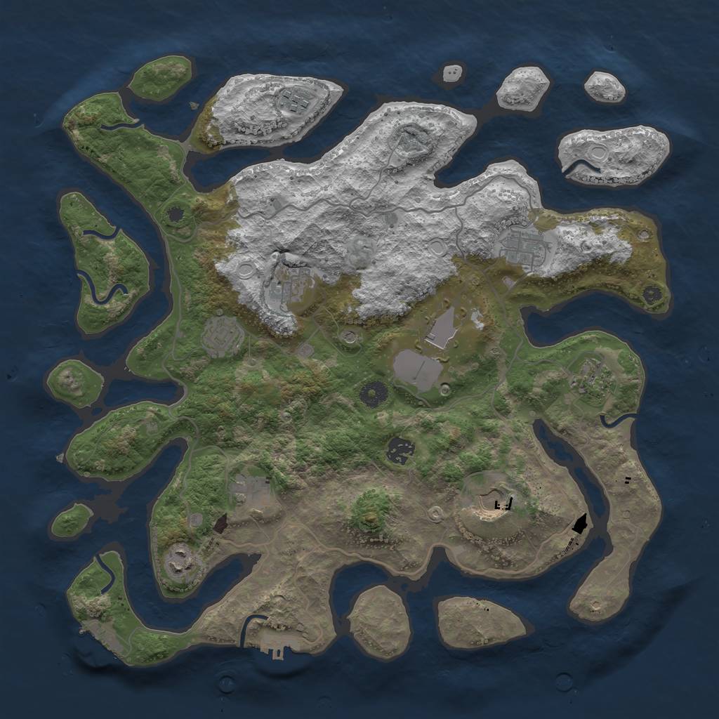 Rust Map: Procedural Map, Size: 4000, Seed: 339426483, 18 Monuments