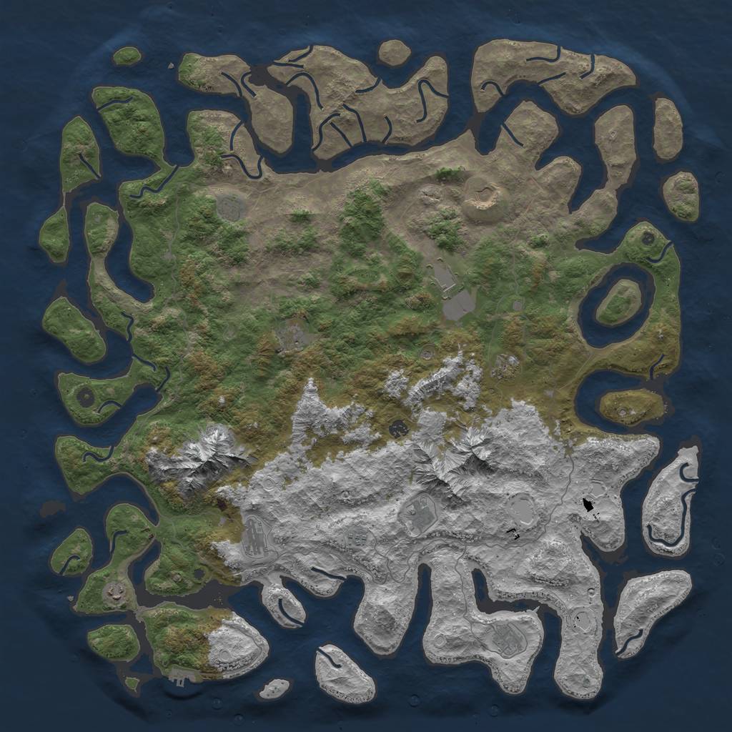 Rust Map: Procedural Map, Size: 6000, Seed: 106417124, 18 Monuments
