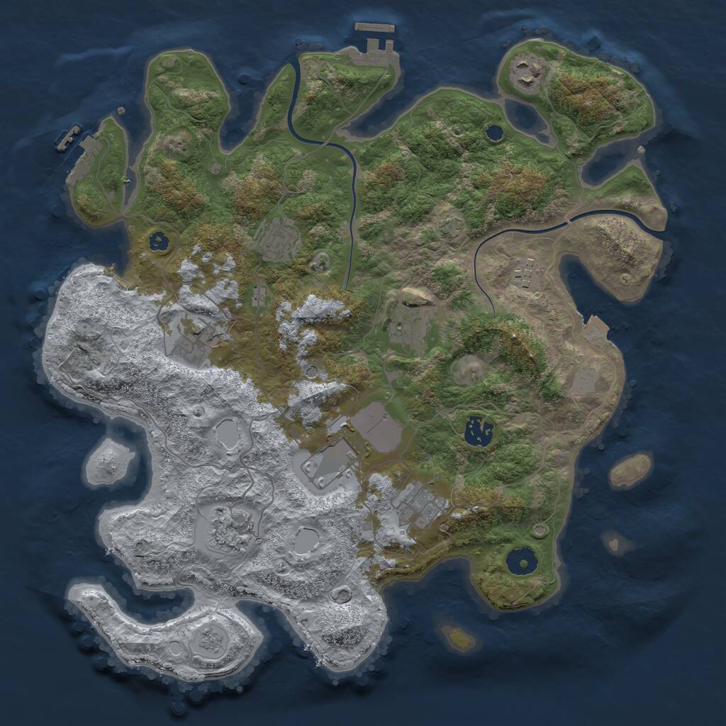 Rust Map: Procedural Map, Size: 3700, Seed: 471505498, 15 Monuments