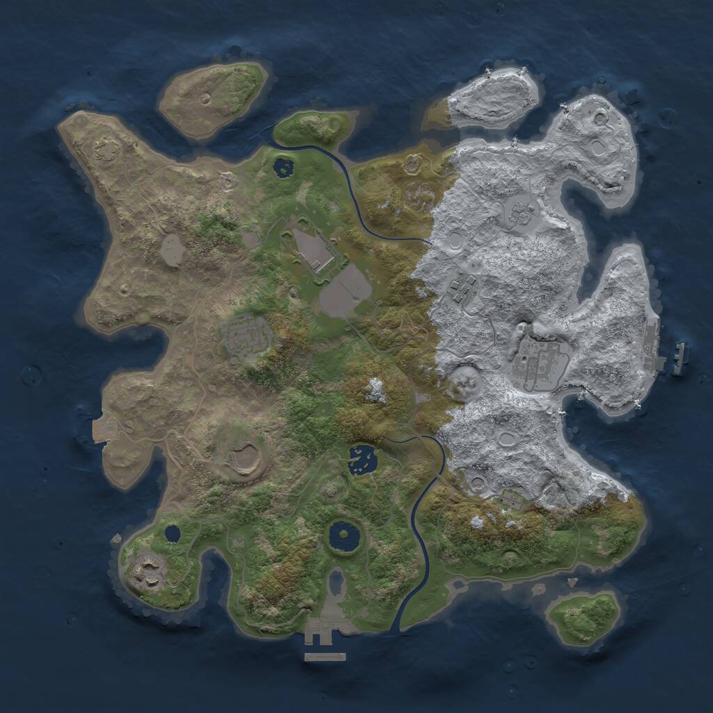 Rust Map: Procedural Map, Size: 3500, Seed: 18748344, 13 Monuments