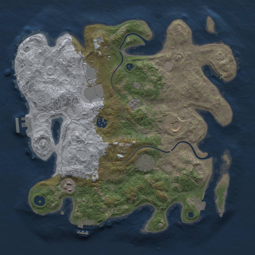 Rust Map: Procedural Map, Size: 3500, Seed: 20210916, 12 Monuments